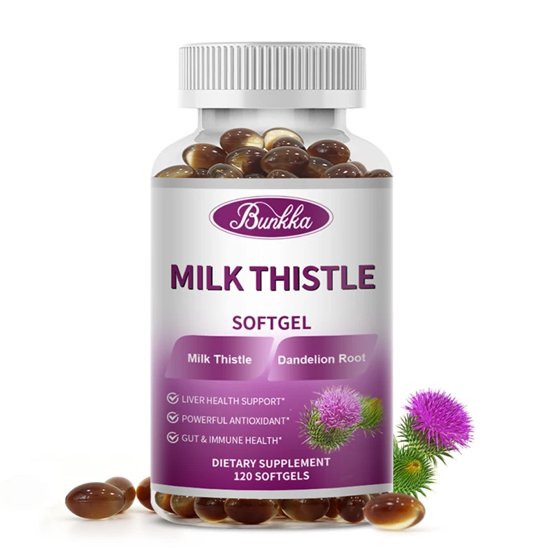 BUNKKA Milk Thistle Capsules 1000mg Dandelion Root Extract Liver Health Support Gut&Immune Health Skin Beauty Liver Function