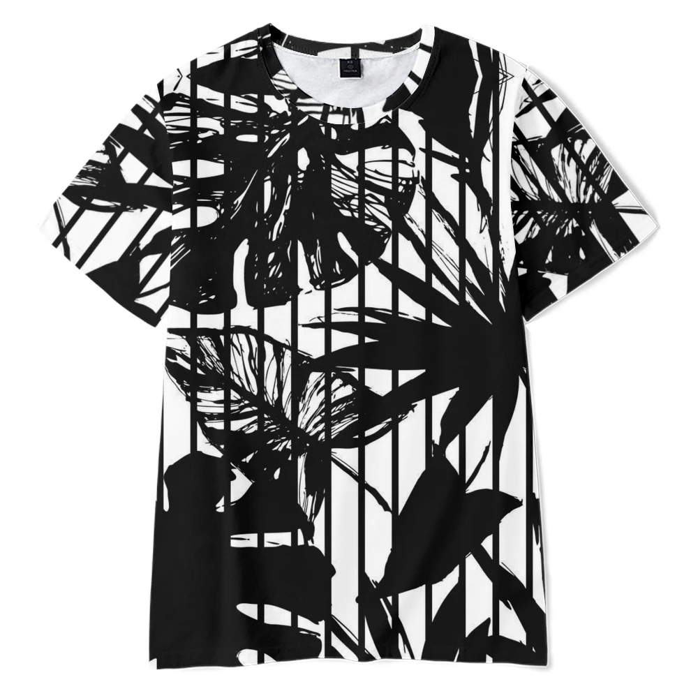 

2022 new men's casual breathable Fashion Top T-shirt Custom Hip Hop business round neck short sleeve T-shirt bamboo leaves