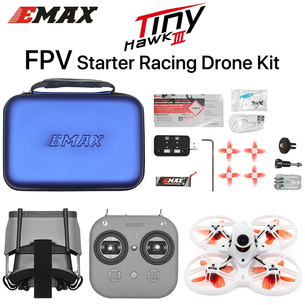 

EMAX Tinyhawk III FPV Race Drone RTF Kit with FPV Goggles and Transmitter RunCam Nano 4 Camera Quadcopter Toy