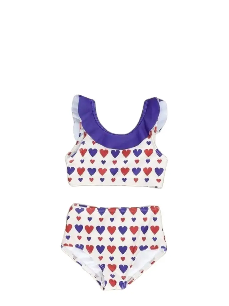 

Girls Swimsuit Two Piece Hot Stamping Children's Swimwear 4-16 Years Girls Beachwear Bathing Sui
