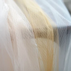 Luxurious Soft Elastic Diamond Mesh Lace Fabric for DIY Clothing & Home Décor (Large diamond mesh)