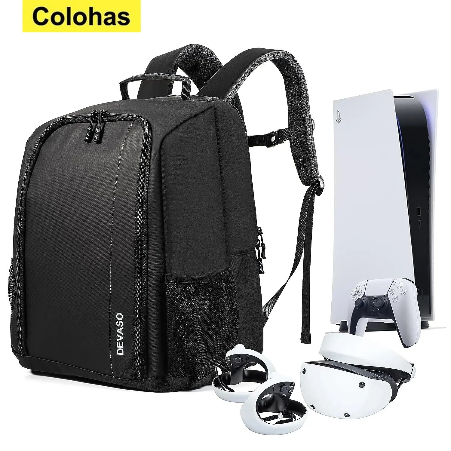 

Gaming Console Backpack for PS5 & PSVR2, Large Capacity Travel Storage Bag for PS5 Console, PS VR2, Controller, Game Accessories