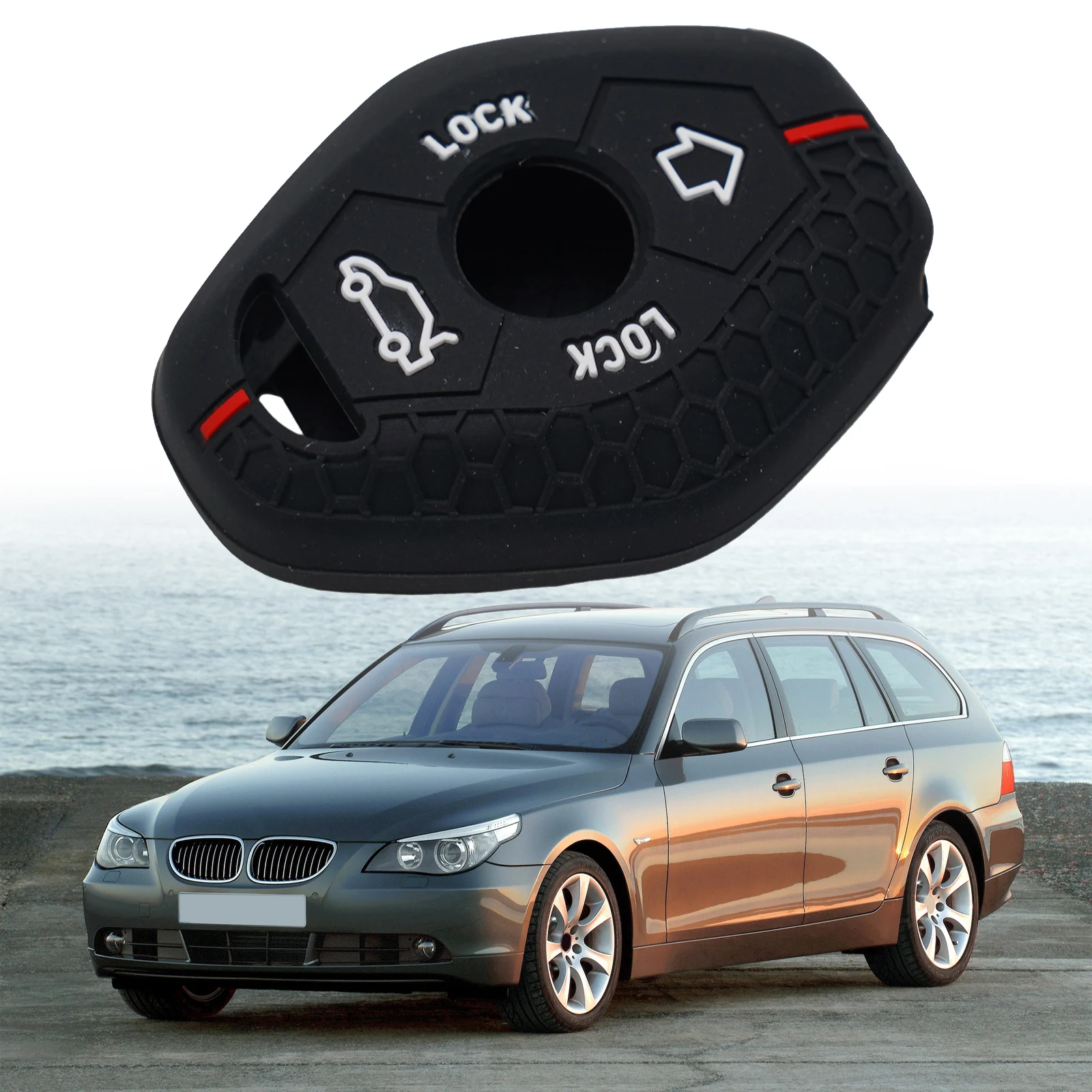 

Silicone Key Case Silicone Car Key Cover For BMW Series - Waterproof, Signal-Friendly, Black, Durable Protection, Easy Access