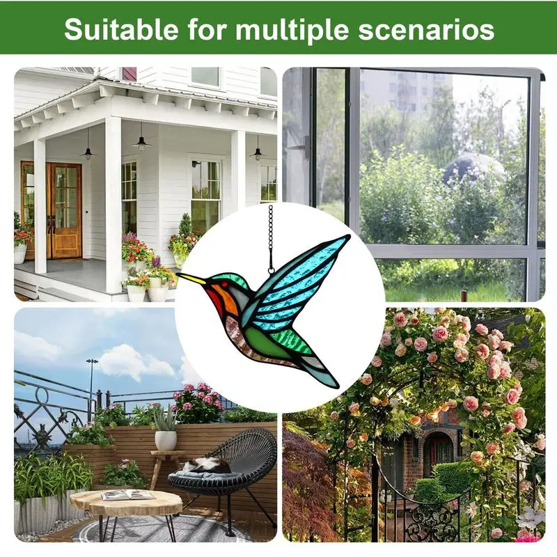 Hummingbird Suncatcher Stained Hummingbird Window Decor Stained Birds Window Decorations Bird Suncatcher