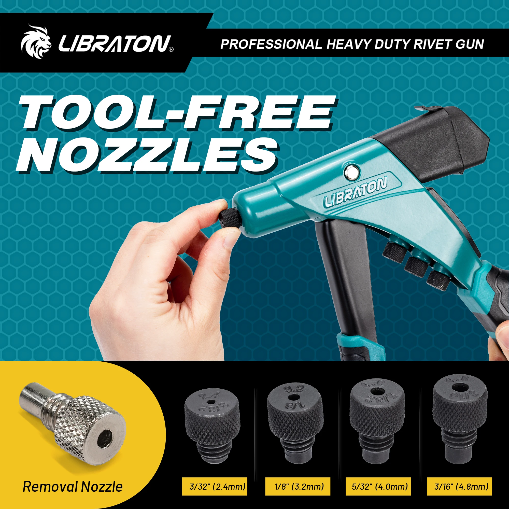 Rivet Gun Kit Heavy Duty Professional One-Handed Pop Rivet Gun Manual Riveting Tool For Metal Wood and Plastic rivet gun,rivet gun set,rivet gun part