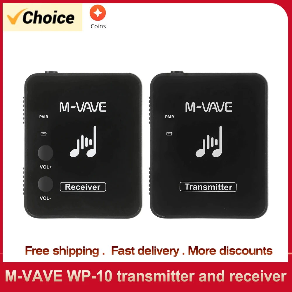 M-VAVE WP-10 무선 이어폰 모니터 시스템, 충전식 송신기, 리시버 지지대 스테레오 모노 녹음 기능, 2.4GHz