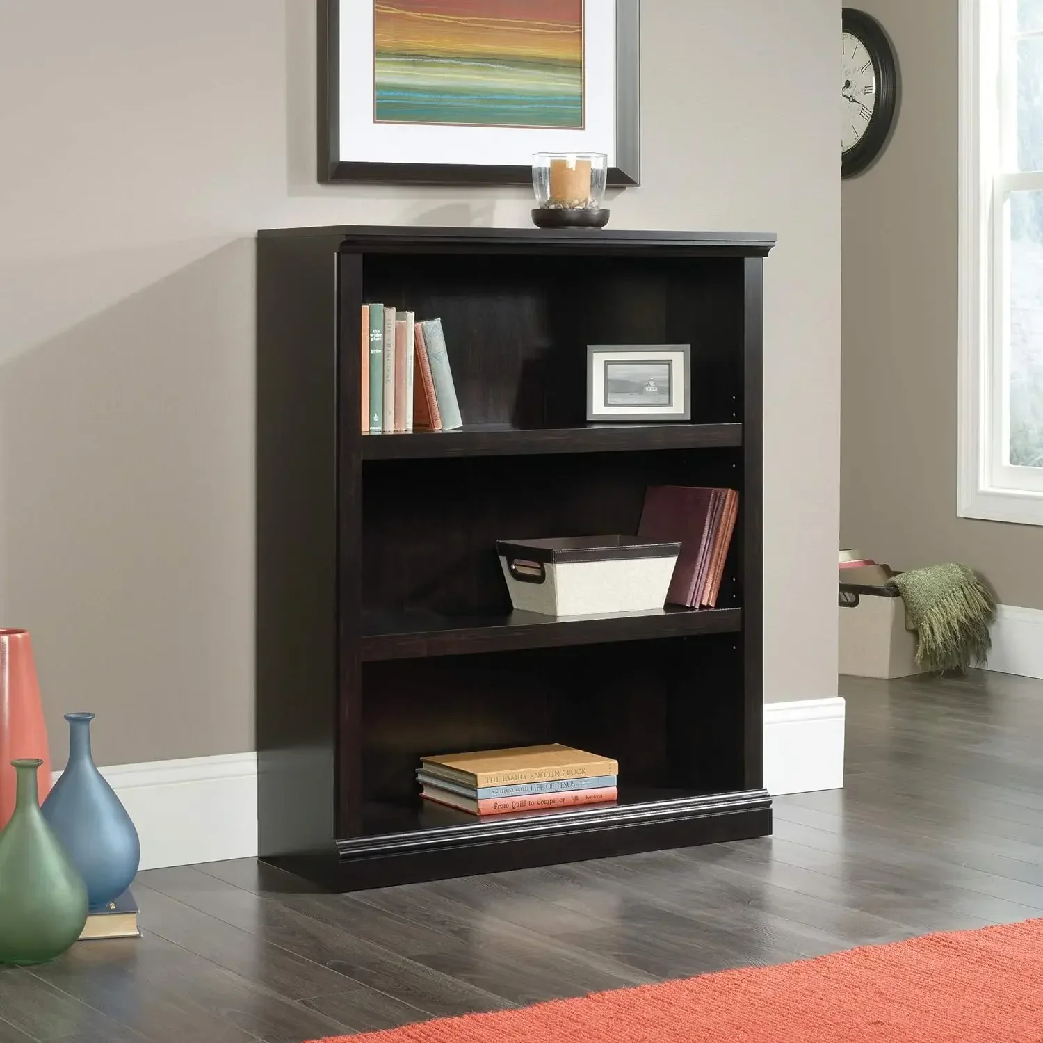 

Miscellaneous Storage 3-Shelf Bookcase/ book shelf, Estate Black finish