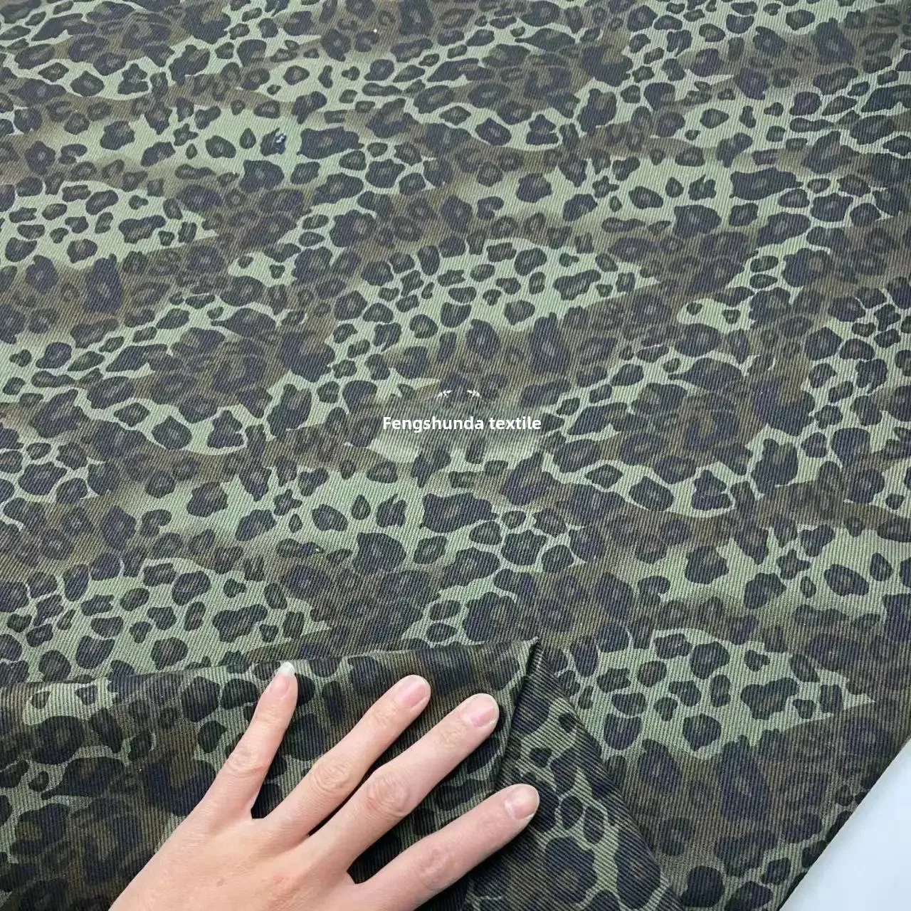 Lion Print Pure Cotton Washed Denim Fabric for Clothes Jackets Pants Bags Home Use Comfortable Breathable Eco Friendly