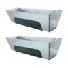 Stainless Steel Mud Pan with Reinforced Band Sturdy Fittings Lightweight Rustproof Anti Slip Metal Plastering Plasterers 1