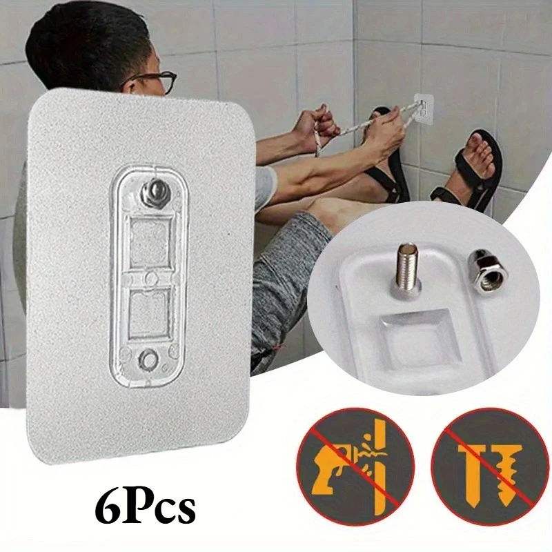 6pcs Bathroom Shelf Screw Sticker Nail-free Stickers Strong and Non-marking Self-adhesive Large Rack ScrewStickers