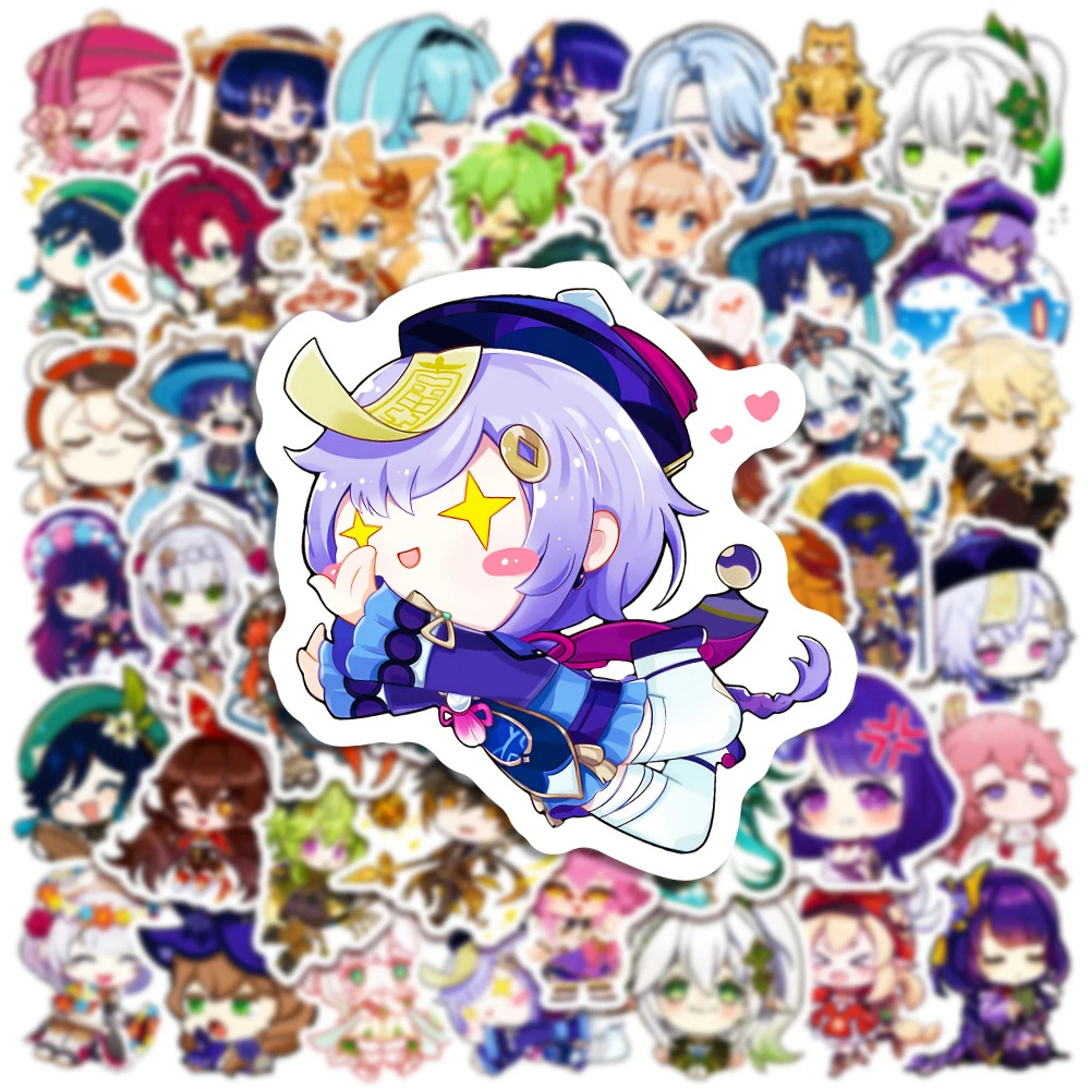 

10/30/50/100pcs Cute Genshin Impact Cartoon Stickers Hot Game Sticker Car Bike Motorcycle Skateboard Wall Aesthetics Decal Toys
