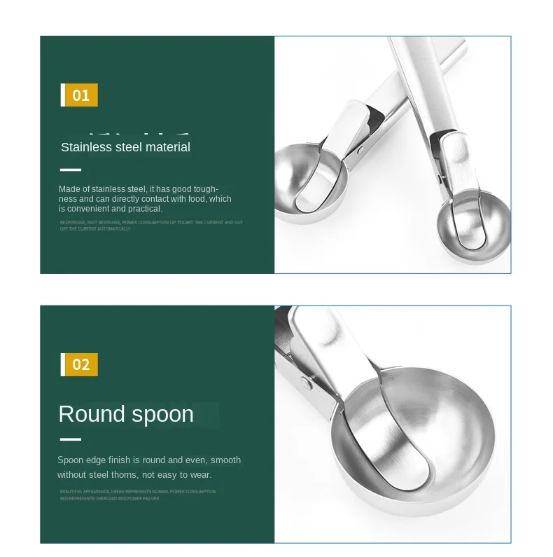 Description Picture 6 of itemIce Cream Scoops Stacks Stainless Steel Ice Cream Digger Non-Stick Fruit Ice Ball Maker Watermelon Ice Cream Spoon Tool