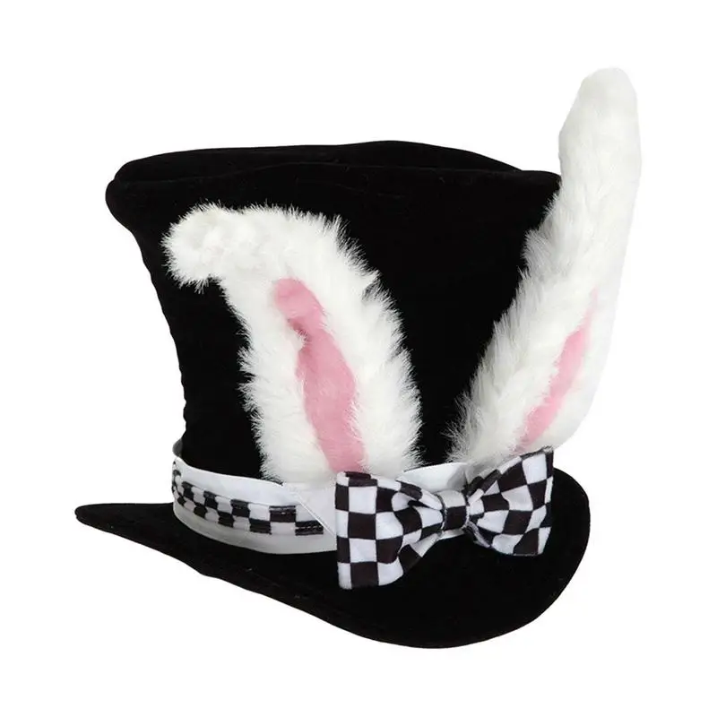 Men's Velvet Bunny Ears Hat Magician Hat Costume Props Steampunk Ultra Circus Hats Dress Up Party Accessory For Easter Party