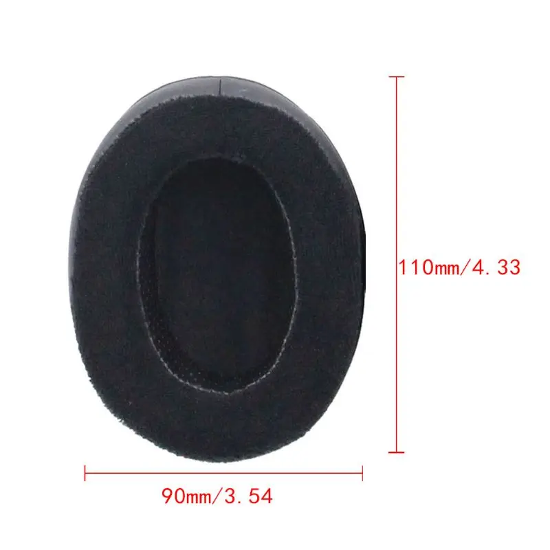 

69HA Hybrid Memory Foam Earpad - Black PU/Velour - Suitable For Large Over Brainwavz HM5 The Ear Headphones