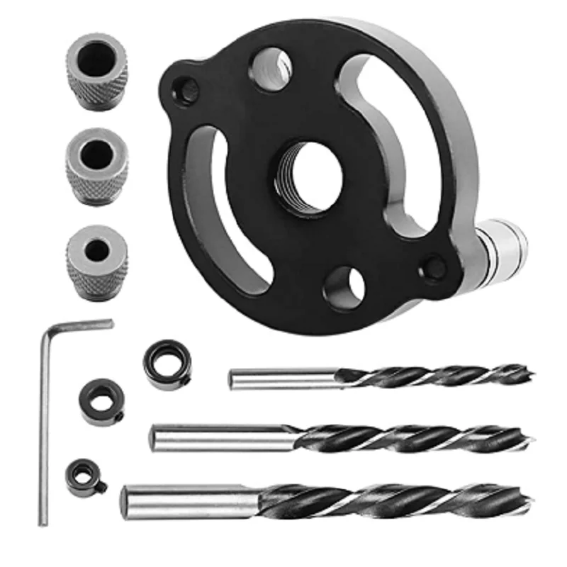 

6/8/10mm Woodworking Carpentry Tools Vertical Pocket Hole Jig Self Centering Dowelling Jig Hole Puncher Locator Drill Guide Set