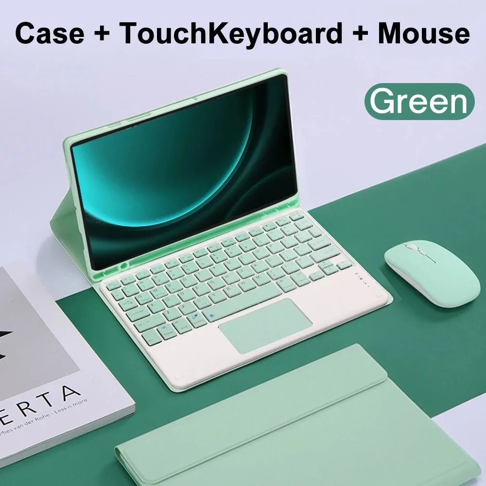 Premium Leather Tablet Case with Detachable Bluetooth Keyboard