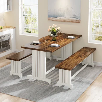 3-Piece Farmhouse Dining Set 1