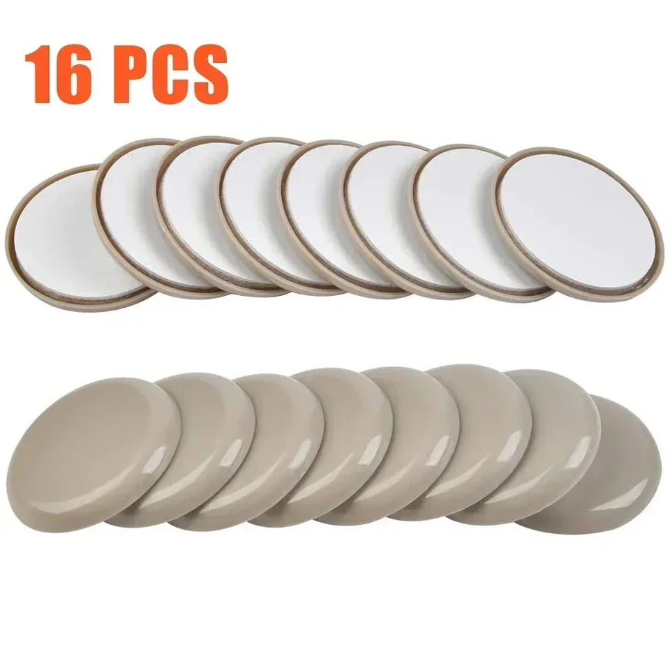 SBS Teflon glijders, diameter 40 mm, 16 stuks, zelfklevend, meubelglijders voor bijv. stoelen, kasten, bank of bed