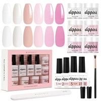 Makartt Dip Powder Kit, Dip Powder Starter Kit 0.35Oz 6 Colors Clear Pink Collection Dip Nail Kit French Nail Dip Powder Art 1