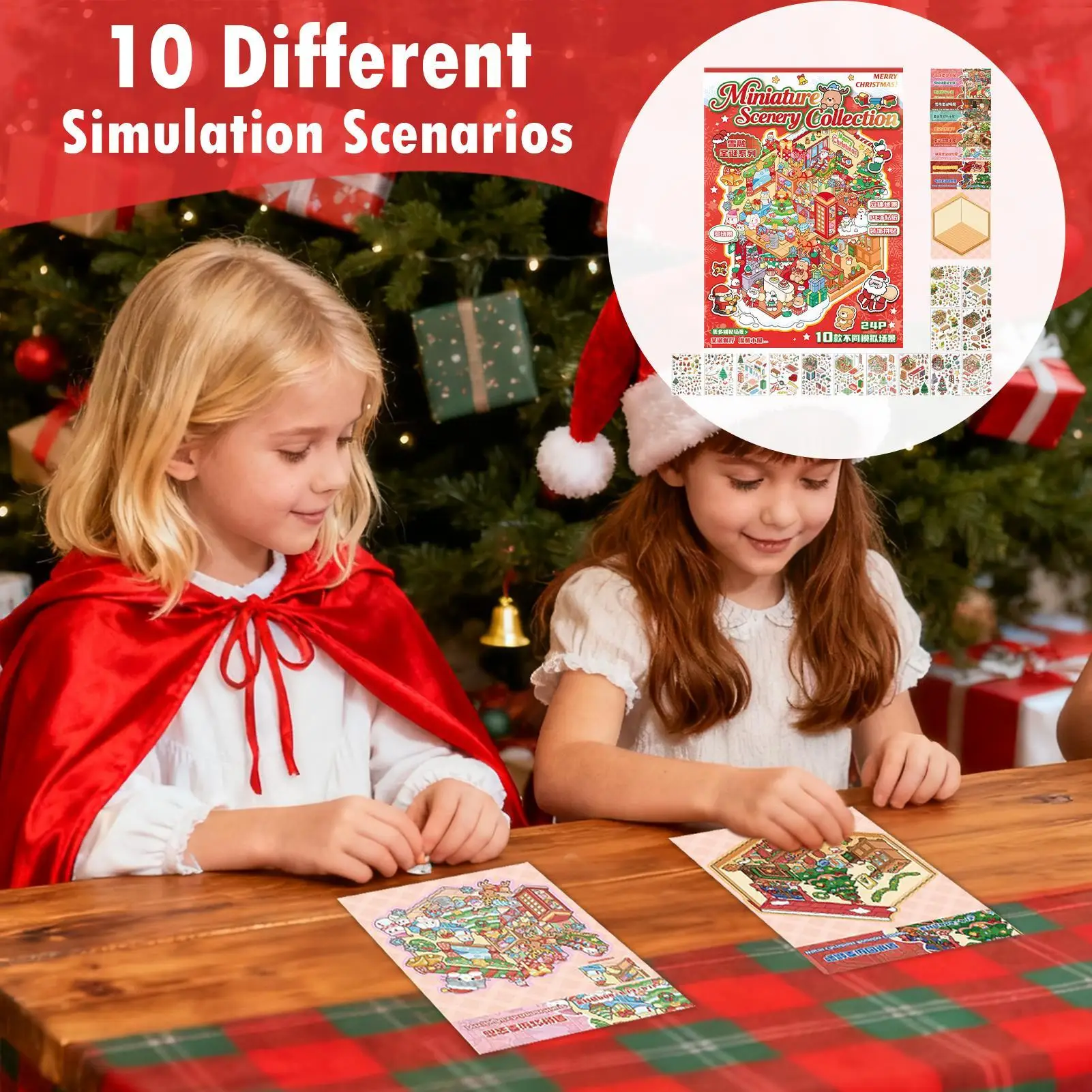 Furniture Stickers For Scrapbooking Cartoon Sticky Decoration Miniature Scene Decals For Glass Wood Paper Kids Living Room