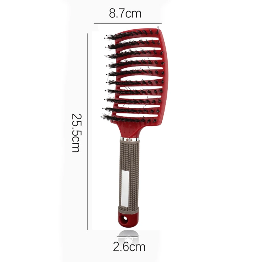 Sa082045cd9e24203bcd7fff0c2f4fd9fr Hair Brush Hair Comb Detangling Hair Brush Bristle and Nylon Women Wet Massage Comb Curly Hairdressing Salon Styling Tools Mallzona