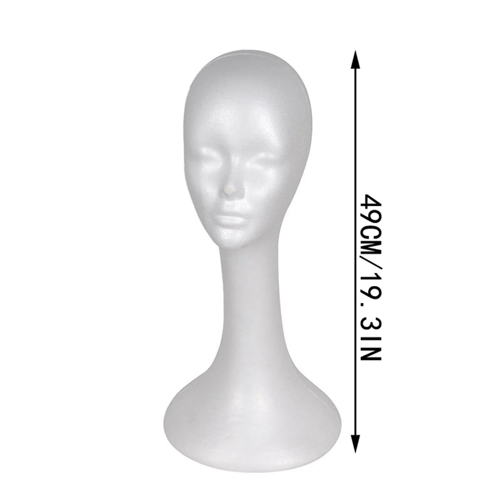 Mannequin Female Foam Long Neck Head Model Hair Hat Wig Glasses Stand Display