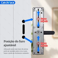 Fechadura inteligente para porta, brasil, tuya, voz portuguesa, fechadura eletrônica digital, wi-fi, aplicativo, senha de impressão digital, desbloqueio rfid para casa - Imagem 5