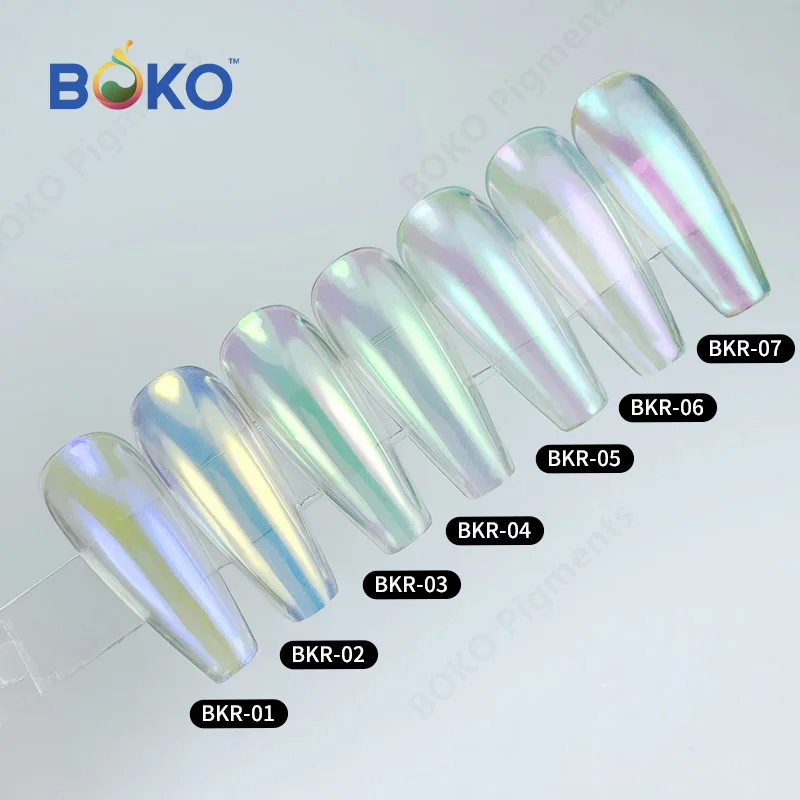 BOKO Aurora Nail Powder Mirror Effect Chrome Nail Art Mermaid Rainbow Chameleon Effect