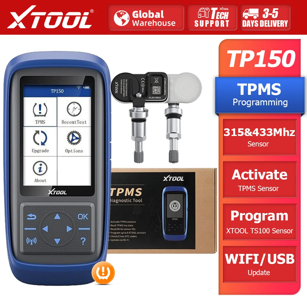 XTOOL TP150 TPMS Relearn Tool Program TS100 Sensor TPMS Diagnostics