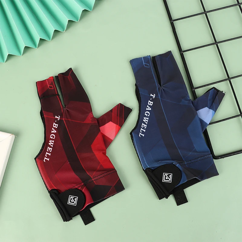 Billiards Glove Left Hand Three Finger Snooker Glove Non Slip Stickers Elasticity Training Accessories
