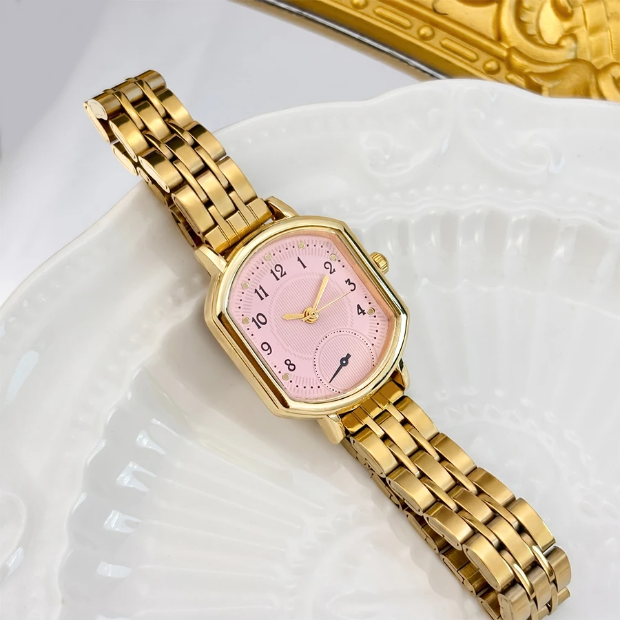 Elegant Oval Dial Women's Watch with Premium Stainless Steel Strap