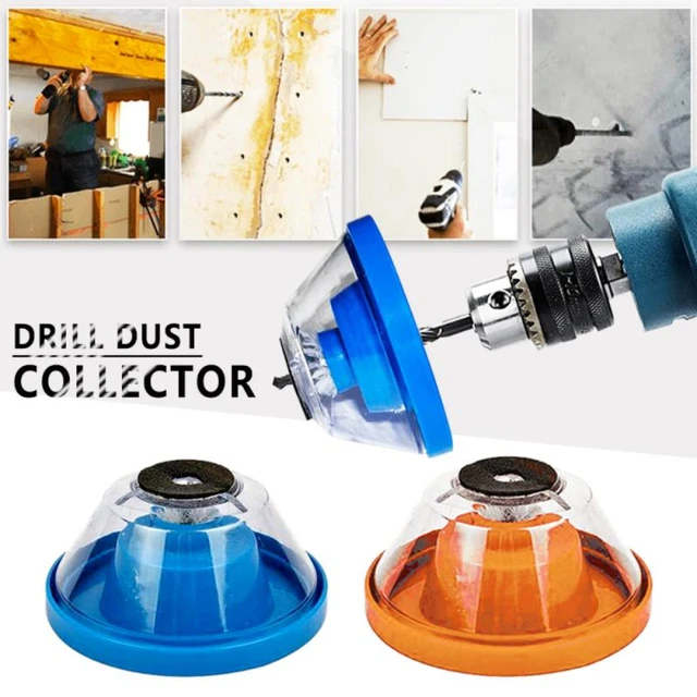 Drill Dust Collector, Drill Hole Dust Protector Shockproof Dust Catcher  Dust Collector Large Store Space Shockproof for Concrete for Metal(Orange)