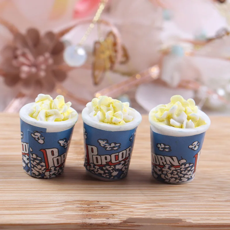 Pretend Food Toys Doll House Toys 1:6 Scale Simulation Mini Popcorn Bucket Miniature Dollhouse Food for Blyth Doll Accessories 4pcs