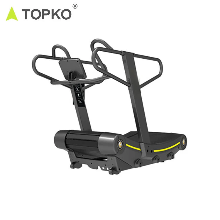 TOPKO Commercial self-generating no power line non-motorized curved manual treadmill mechanical curved treadmill
