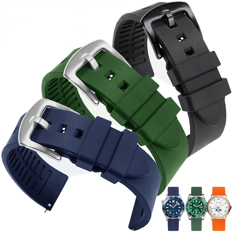 Cinturino Per Orologio In Silicone Per Seiko Rolex Oris Green Submariner Omega Tissot Citizen Iwc Cinturino Impermeabile 20Mm 22Mm Accessori