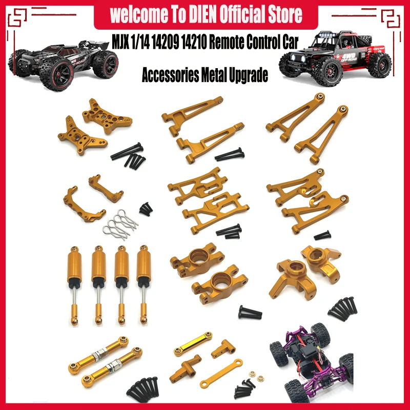 

MJX 1/14 14209 14210 RC car parts metal upgrade modified wearing parts set Shock Absorber Steering Cup Pillar