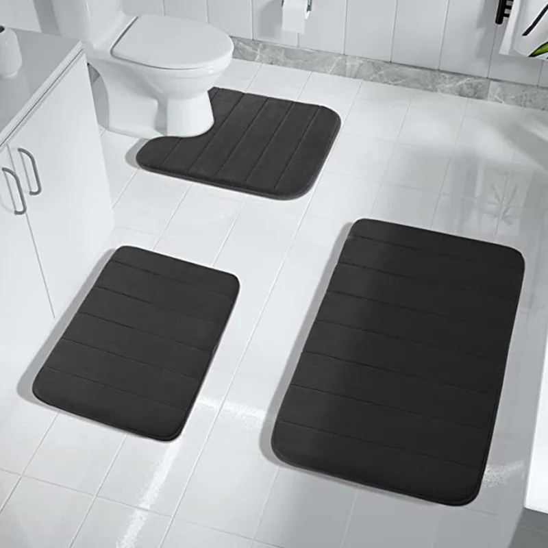 3 Pieces Bathroom Rug Mat Set 1