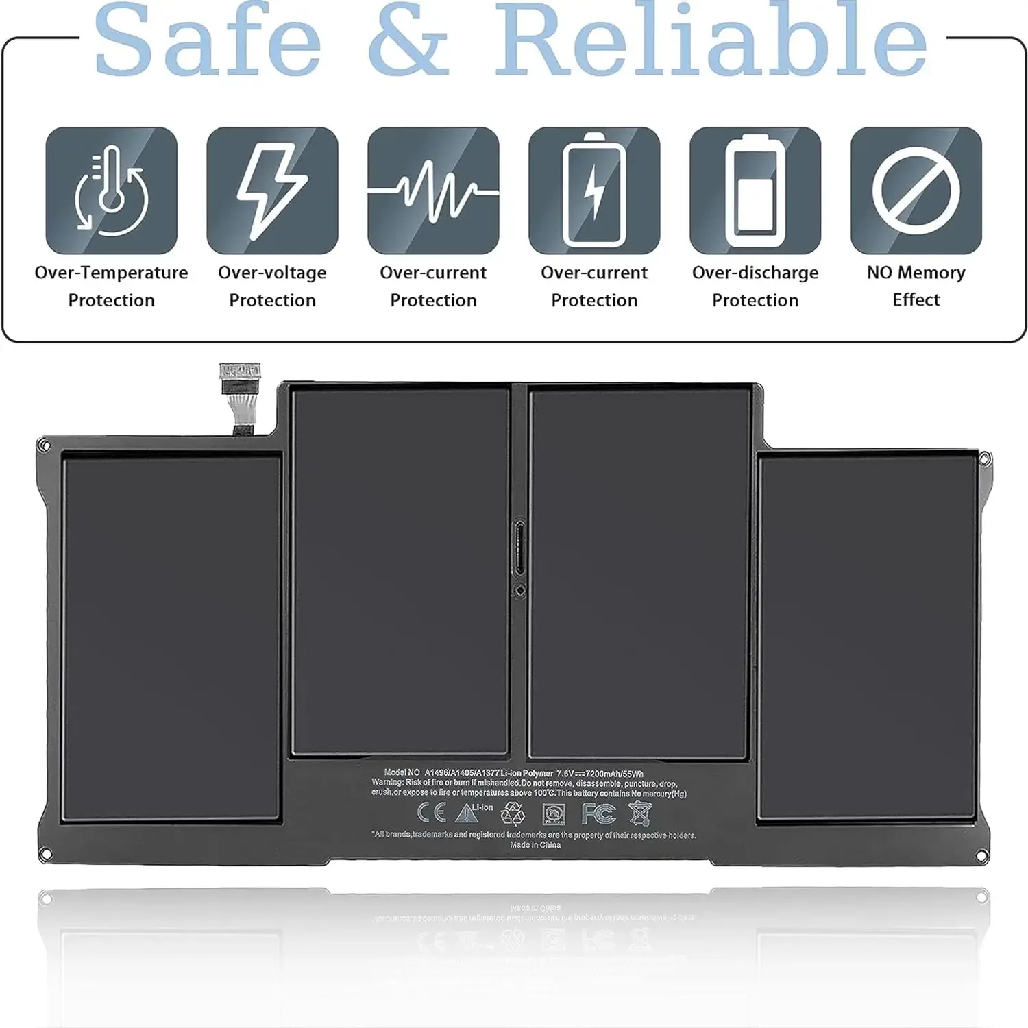 Batteria A1466 Per Macbook Air 13 Pollici (A1466 2012-2015 E 2017) (A1369 2010-2011) - A1377 A1405 A1496 Macbook Air