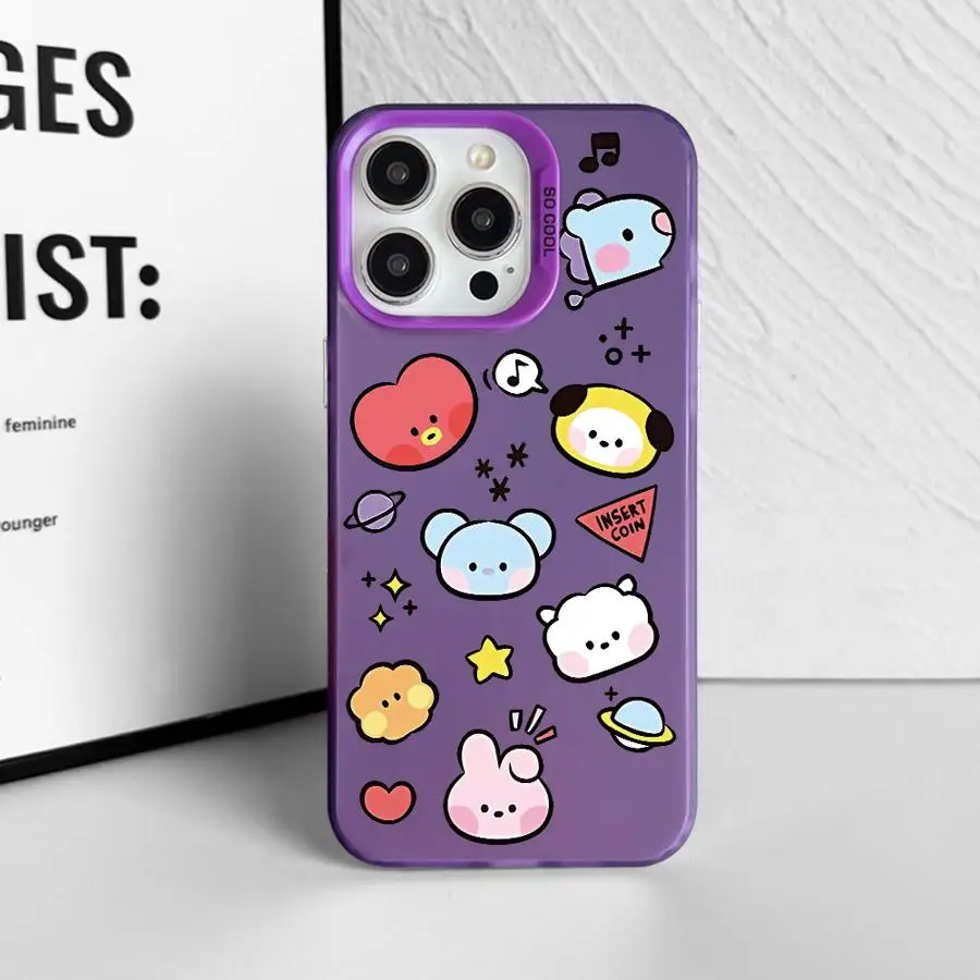 Cartoon BT Cute 21 Phone Case for iPhone 14 15 16 Plus