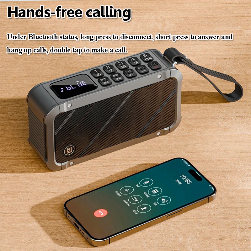 Mini Powerful Bluetooth Speaker Recorder Handsfree Call Heavy Bass Soundbar Hifi Lossless Music Player Support FM TF Card U Disk