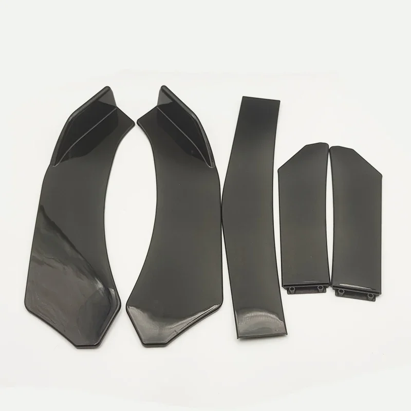 Universal Car Front Bumper Lip Body Kit Spoiler Splitter ABS Bumper Canard Lip Splitter 5 Pieces car bumper spoiler bumper lip bumper lip decoration front bumper decoration