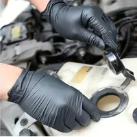 Gants jetables en Nitrile noir, pour le travail, sans Latex, pour le nettoyage de la maison, tatouage mécanique texturé, teinture pour cheveux, beauté, 10/20/50/100 pièces 5
