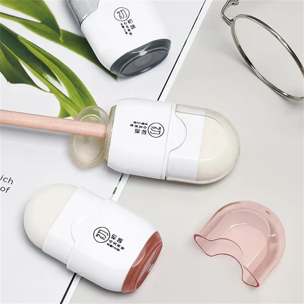1pc Random Multifunctional Creative 2-in-1 Pencil Sharpener Eraser With Protective Cap For Students And Office Use