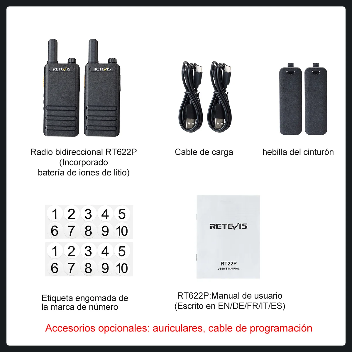 Retevis RT649 Walkie Talkie Royalty Free PMR446 Radio Set 16 Channels VOX LED Flashlight Scan Two Charging Methods Walkie Talkie Profi, Emergency, Rescue (Orange, 4PCS