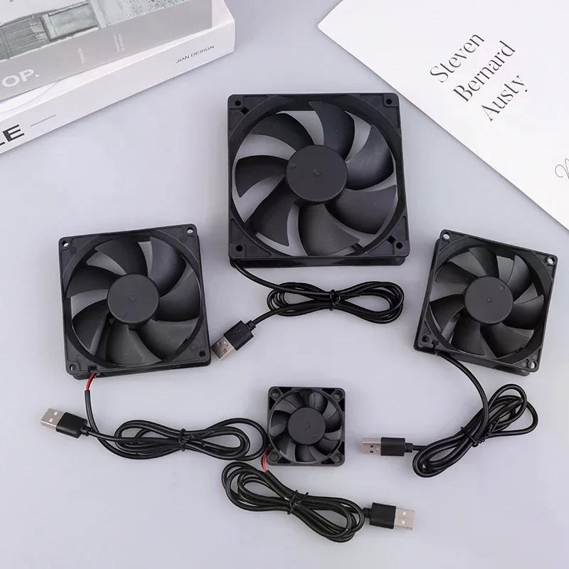 5V USB 브러시리스 냉각 팬 50-120mm - PC 케이스, 라우터, TV 박스 및 전자 장치용 다중 크기 무소음 팬, 매우 조용한 작동