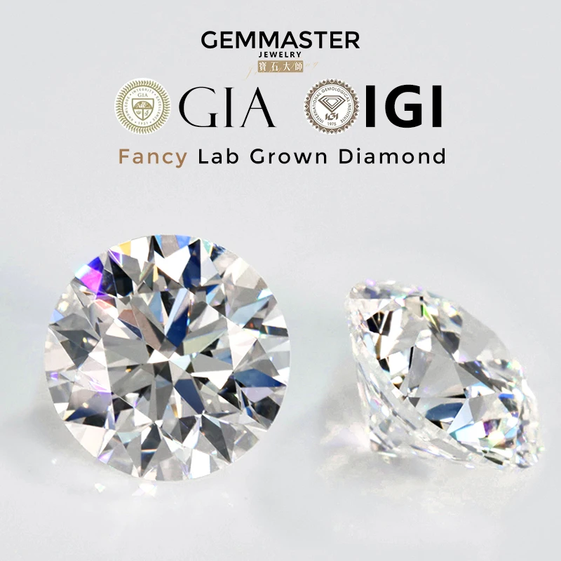 Lab Grown Diamond Round D E F VVS Loose Diamond with IGI GIA certificate Jewelry customization 1ct 3ct 5ct CVD HPHT Lab Diamond 5