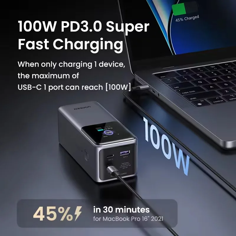 UGREEN Nexode 130W 20000mAh Power Bank Fast Charging for Laptop & Phone High Capacity Travel Office Custom Accessories Hot Selli 3