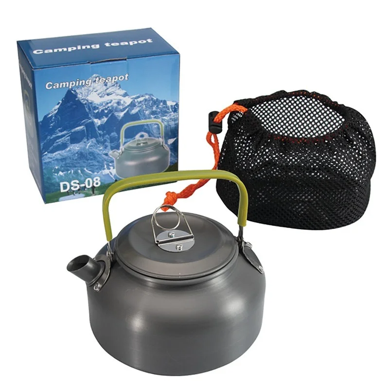 Portable 0.9L Water Kettle Ultralight Titainum or Aluminum Camping Water Kettle Outdoor Coffee Pot Teapot Home Hiking and Picnic