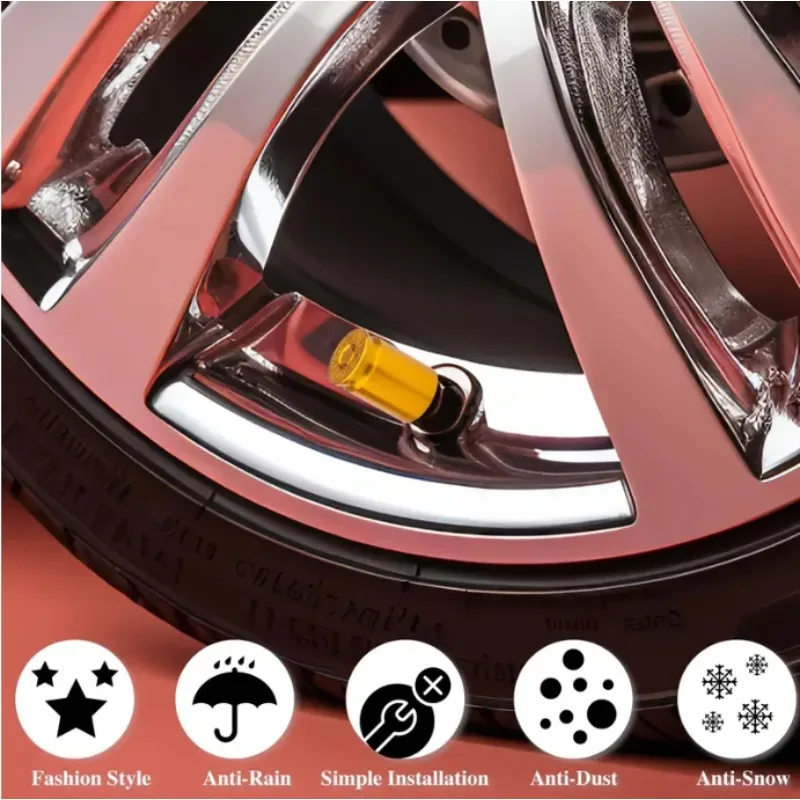8pcs New Bullet Shell Valve Universal Strong Sealing Bicycle American Threaded Valve Core Sleeve Corrosion Preventiv