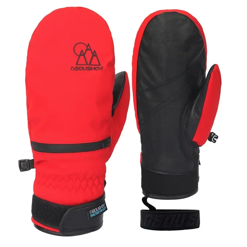 2025 New Men Women Snowboarding Mittens Waterproof Windproof Warm Profession Sheepskin Skiing Glove Inner Five Finger Ski Gloves 2